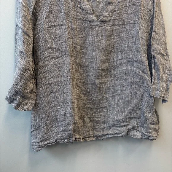 J Jill Purejill XLP Linen Top Loose Weave Boxy Blouse Gauzy - Picture 7 of 12